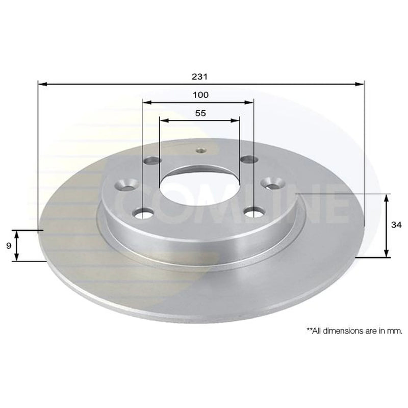 Comline 2 x Solid Rear Brake Discs ADC0415