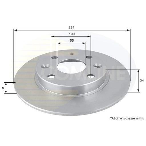 Comline 2 x Solid Rear Brake Discs ADC0415