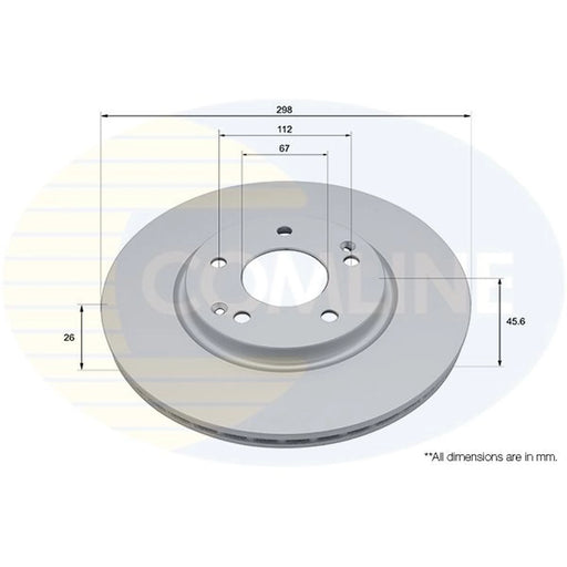 Comline 2 x Internally Vented Front Brake Discs ADC2951V