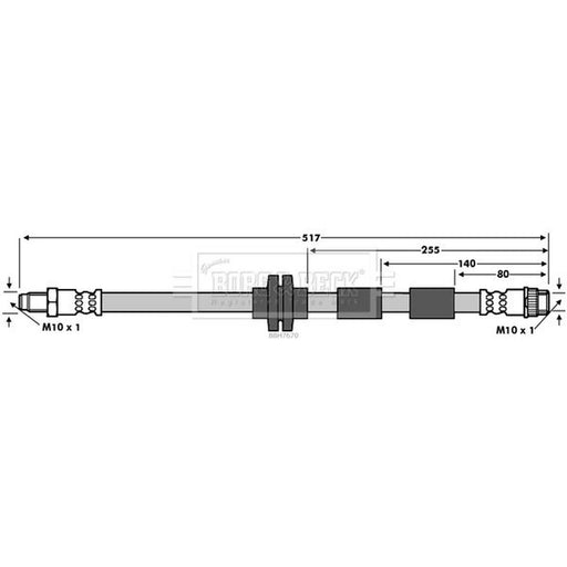 Borg & Beck Brake Hydraulic Hose Line Front Le BBH7670