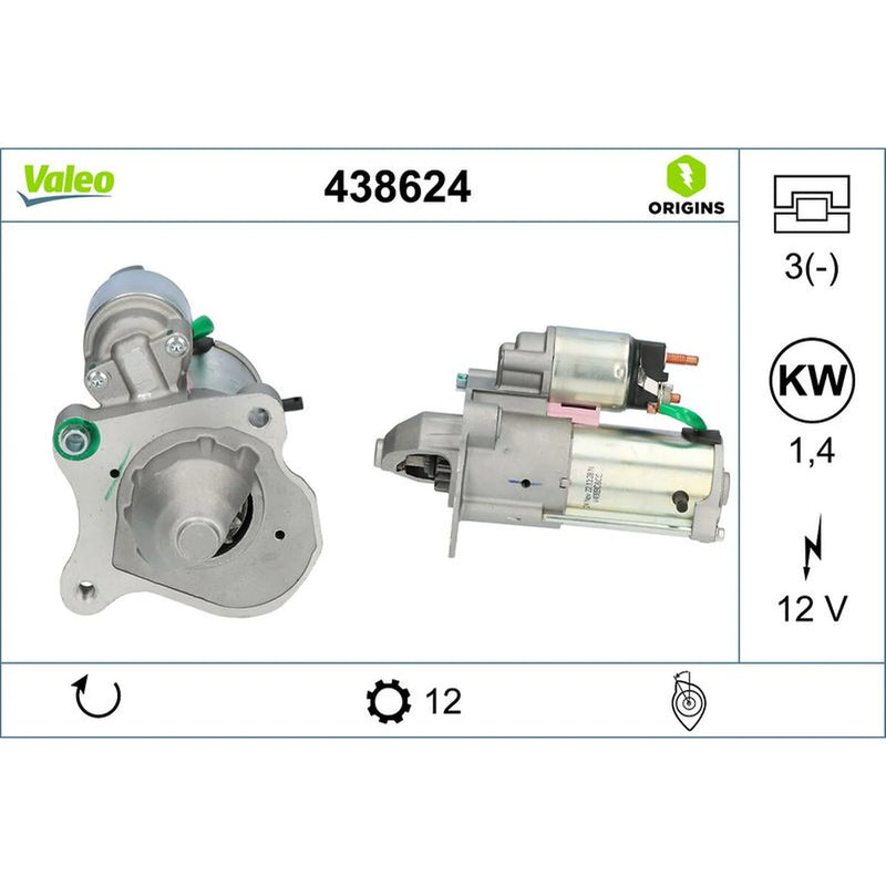 Valeo Starter Motor 12V 1.4kW 12 Teeth 438624
