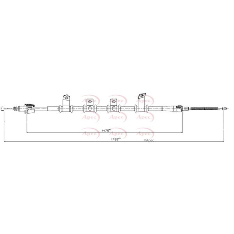 Apec Handbrake Cable Left Rear CAB1787