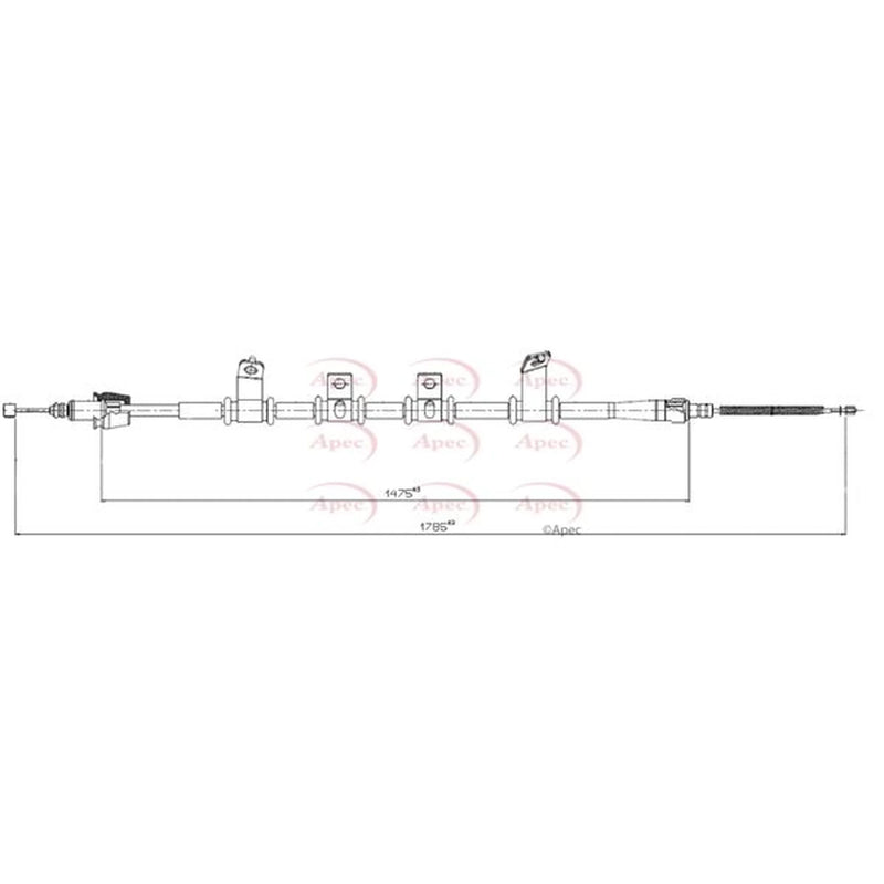 Apec Handbrake Cable Left Rear CAB1787