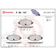 Brembo 4 x Front Brake Pad Set P85147