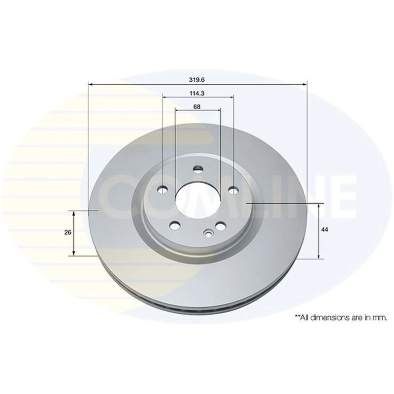 Comline 2 x Internally Vented Front Brake Discs ADC1587V