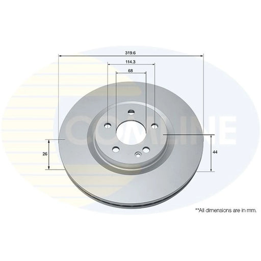 Comline 2 x Internally Vented Front Brake Discs ADC1587V