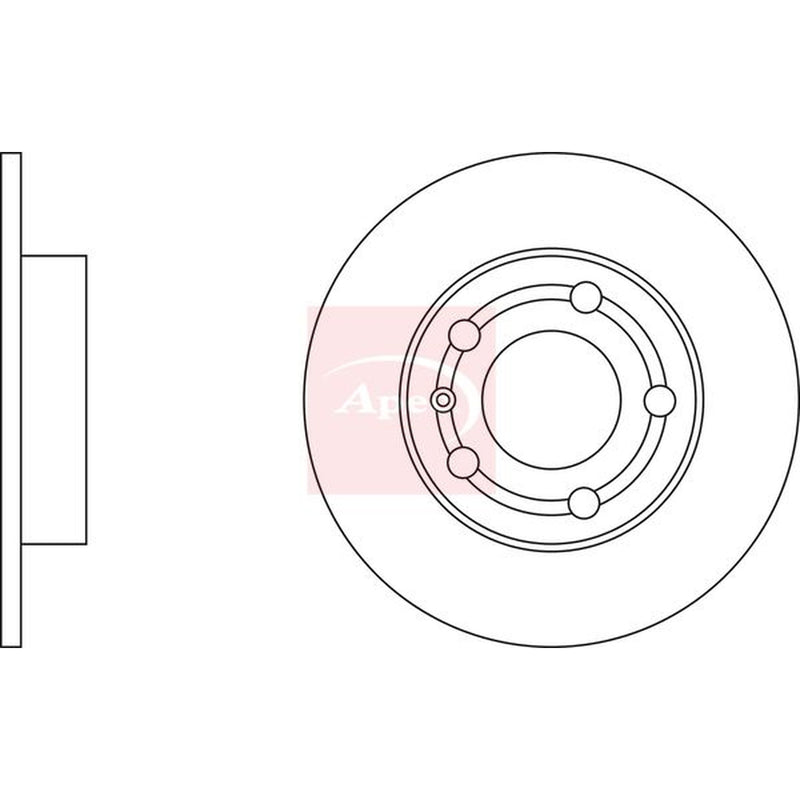 Apec 2 x Solid Rear Brake Discs DSK274