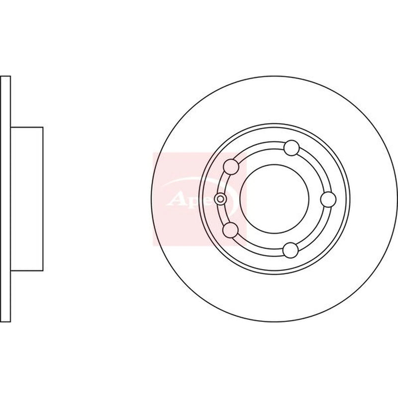 Apec 2 x Solid Rear Brake Discs DSK274