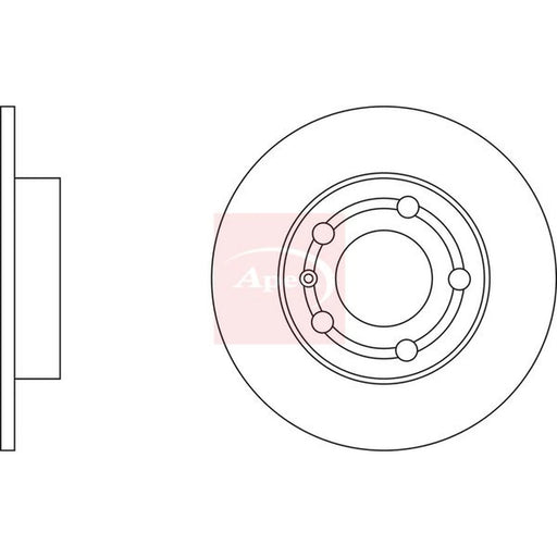 Apec 2 x Solid Rear Brake Discs DSK274