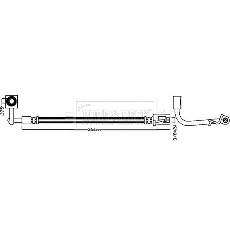 Borg & Beck Brake Hydraulic Hose Line Front Left BBH8091
