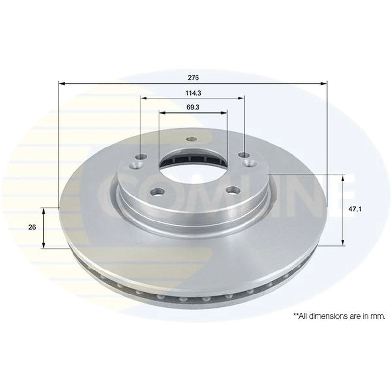 Comline 2 x Front Brake Discs ADC1031V