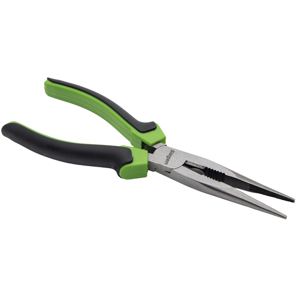 Sealey Long Nose Pliers 200mm (Black/Green)