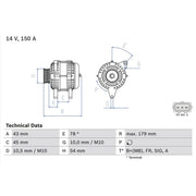 Bosch Car Alternator 12V 0 986 049 161