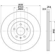DON 2 x Internally Vented Rear Brake Discs PCD11882