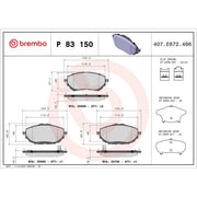 Brembo 4 x Front Brake Pad Set P83150