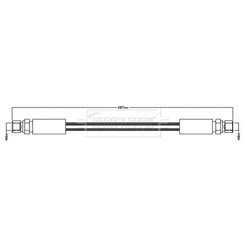 Borg & Beck Brake Hydraulic Hose Line Front Left BBH8722