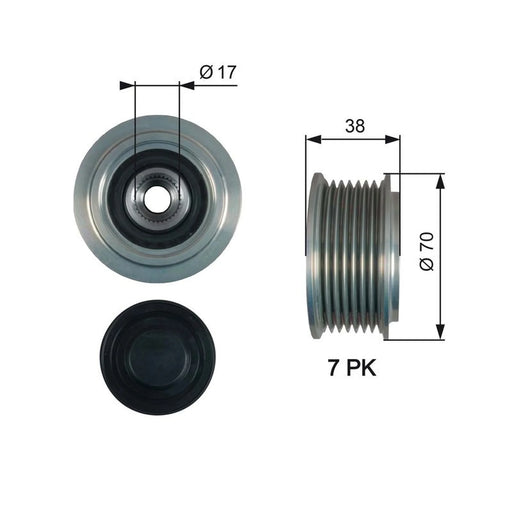 Gates Alternator Overrunning Freewheel Clutch OAP7184