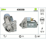 Valeo Starter Motor 12V 1.7kW 11 Teeth 438359