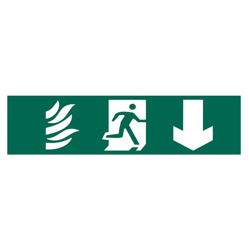 Scan Running Man Arrow Down - PVC Sign 200 x 50mm - 5203