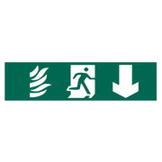 Scan Running Man Arrow Down - PVC Sign 200 x 50mm - 5203