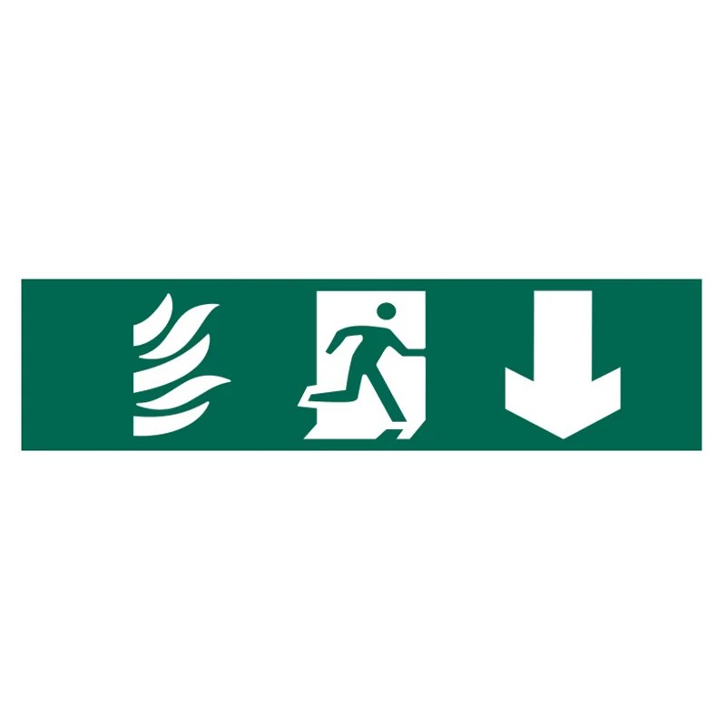 Scan Running Man Arrow Down - PVC Sign 200 x 50mm - 5203
