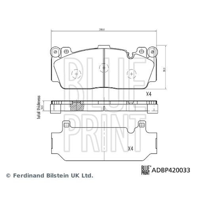 Blue Print Front Brake Pad Set ADBP420033