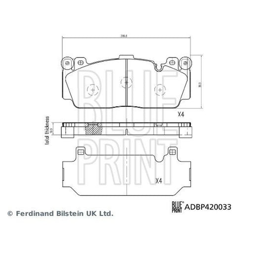 Blue Print Front Brake Pad Set ADBP420033