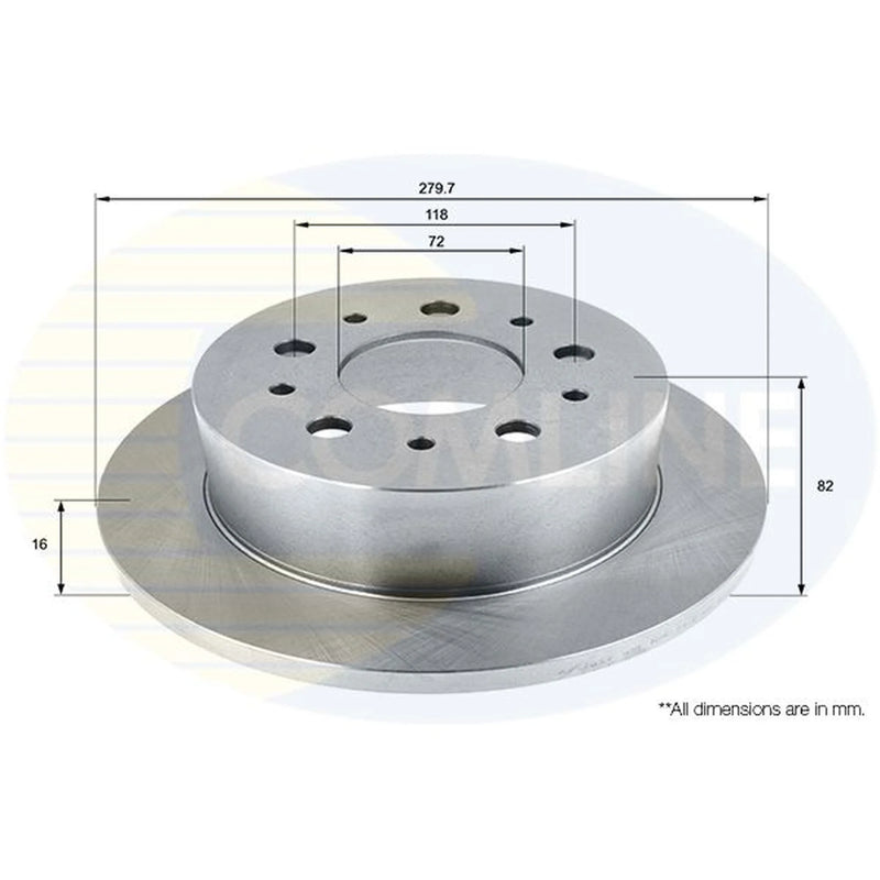 Comline 2 x Solid Rear Brake Discs ADC1822