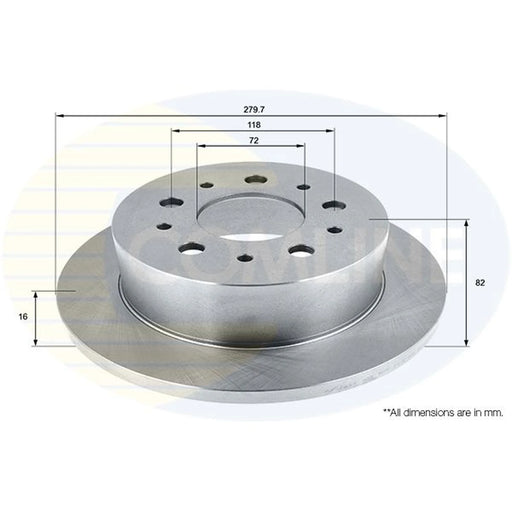 Comline 2 x Solid Rear Brake Discs ADC1822