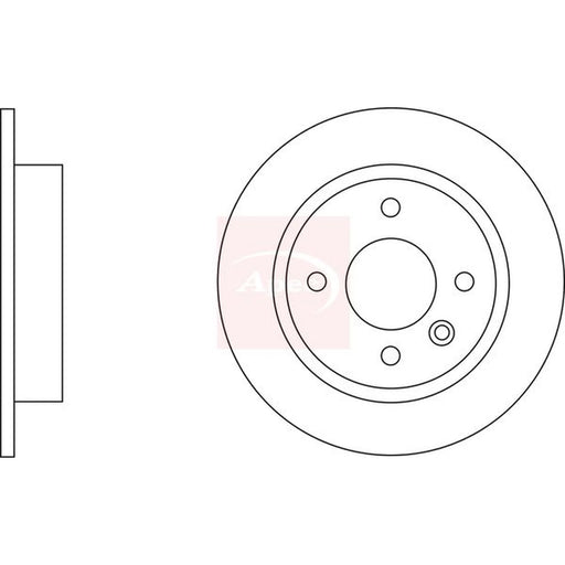 Apec 2 x Solid Rear Brake Discs DSK174