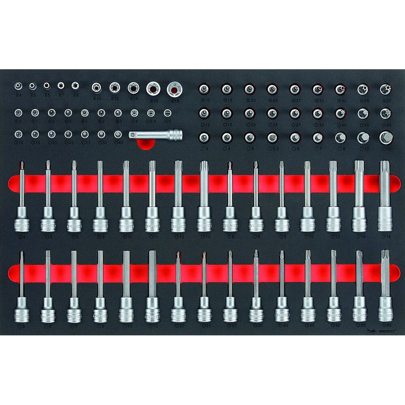 Teng Tools Socket Set FOAM4X4 85 Pieces 1/4", 3/8", 1/2" Drive