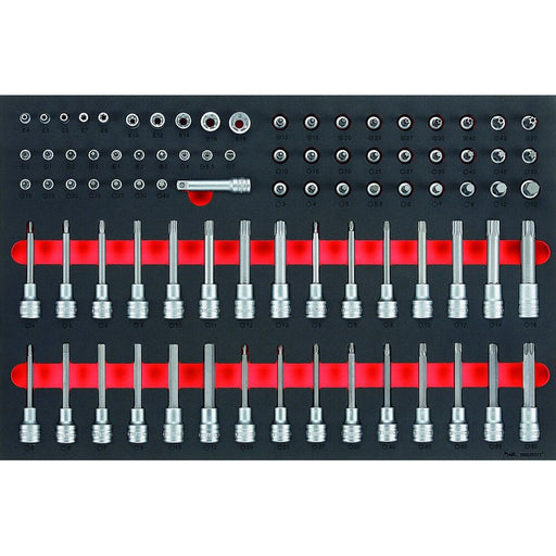 Teng Tools Socket Set FOAM4X4 85 Pieces 1/4", 3/8", 1/2" Drive