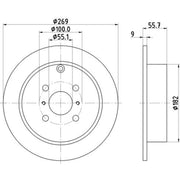 DON 2 x Solid Rear Brake Discs PCD11952