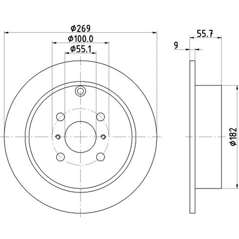 DON 2 x Solid Rear Brake Discs PCD11952