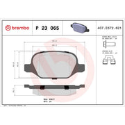 Brembo 4 x Rear Brake Pad Set P23065