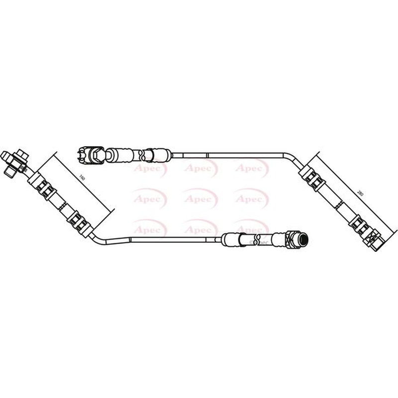 Apec Brake Hydraulic Hose Line Rear Right HOS3156