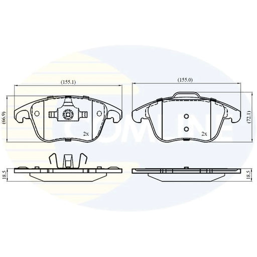 Comline 4 x Front Brake Pad Set CBP01720