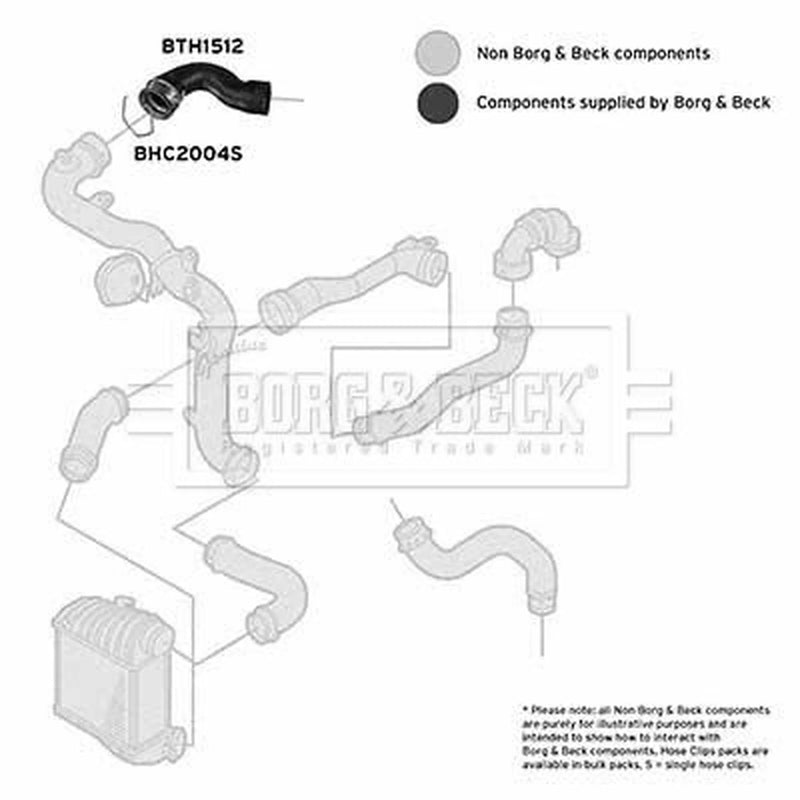 Borg & Beck Intercooler Turbo Charge Air Hose BTH1512