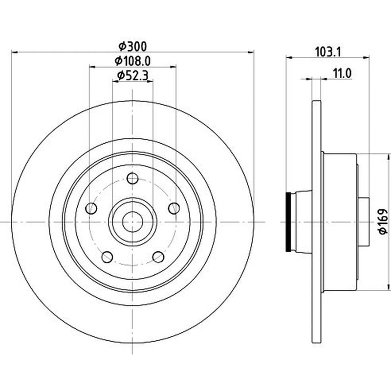 Mintex 2 x Solid Rear Brake Discs MDC2375