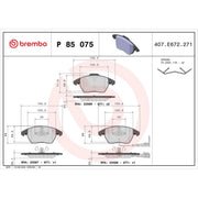 Brembo 4 x Front Brake Pad Set P85075