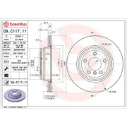 Brembo 2 x Internally Vented Rear Brake Discs 09.C117.11