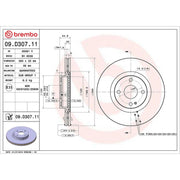 Brembo 2 x Internally Vented Front Brake Discs 09.D307.11
