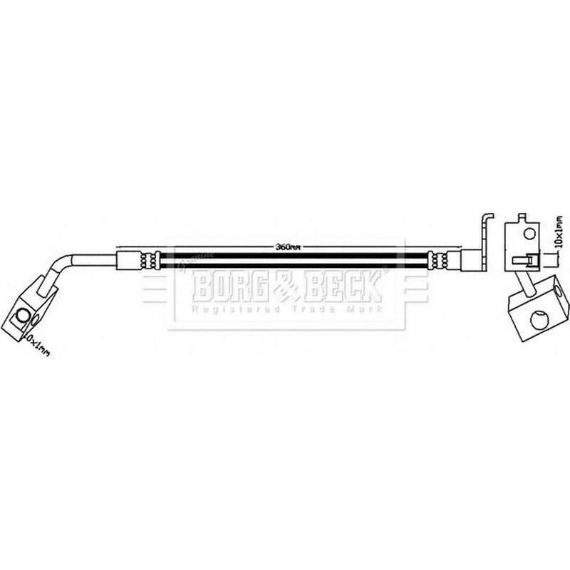 Borg & Beck Brake Hydraulic Hose Line Rear Left BBH8098