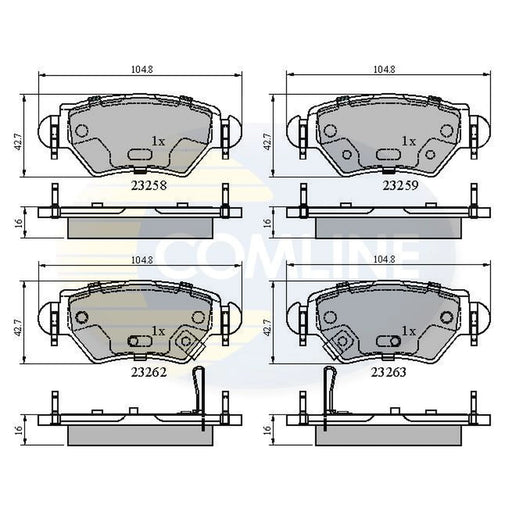 Comline 4 x Rear Brake Pad Set CBP31504