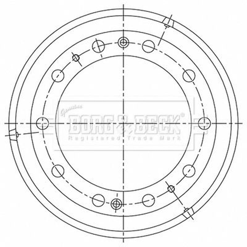 Borg & Beck Brake Drum Assembly Rear BBR32547