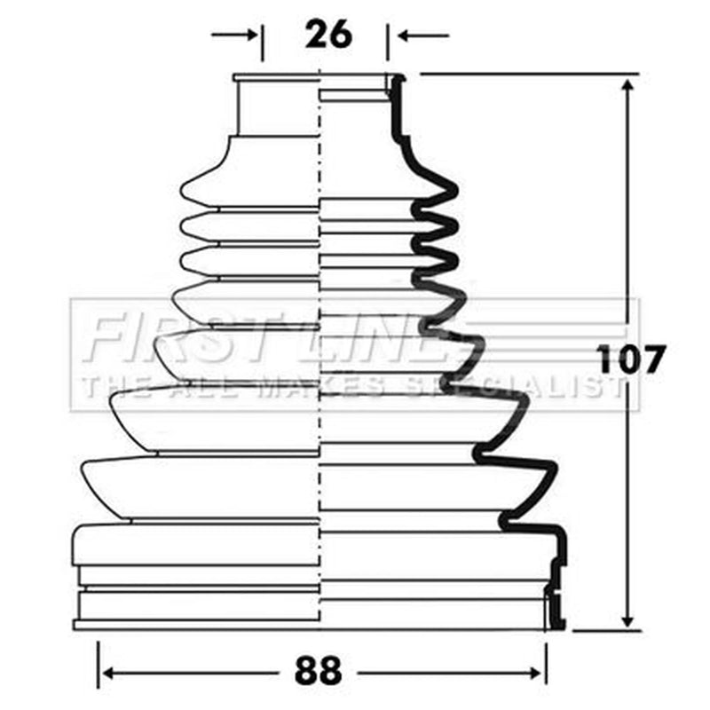 First Line Drive Shaft Bellow Kit Front Left Thermoplast FCB2811
