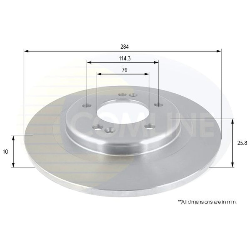 Comline 2 x Solid Rear Brake Discs ADC2421