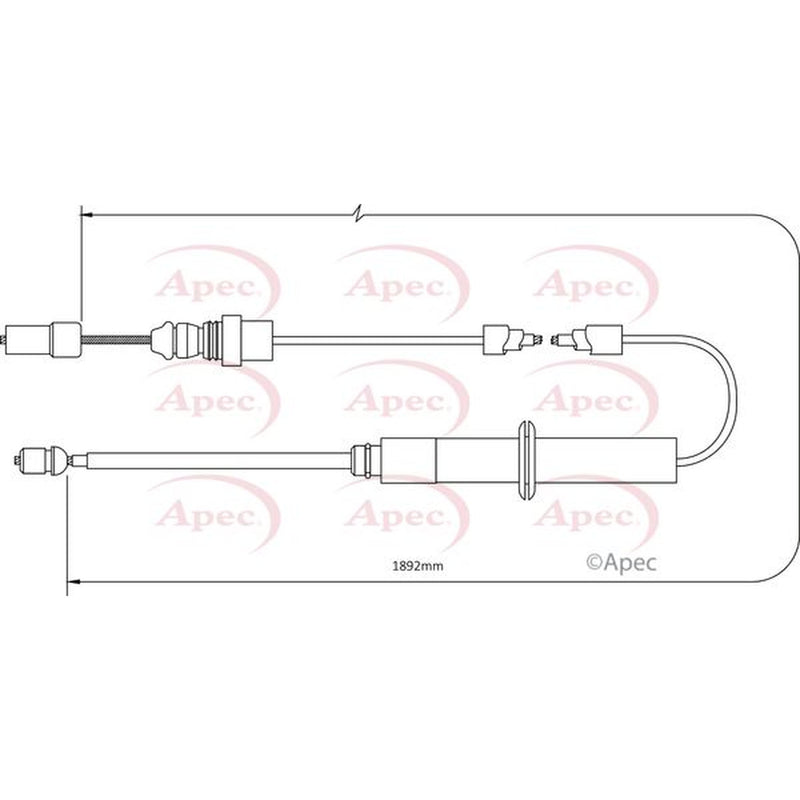 Apec Handbrake Cable Left Rear CAB1387
