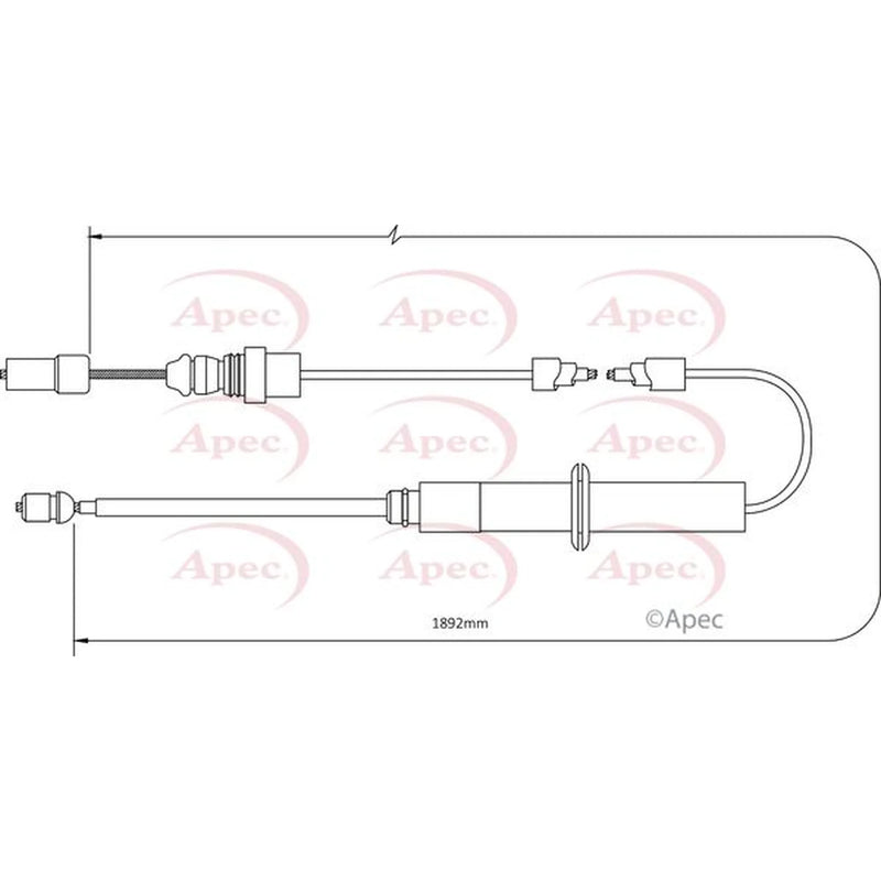 Apec Handbrake Cable Left Rear CAB1387