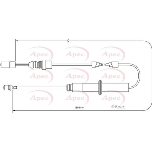 Apec Handbrake Cable Left Rear CAB1387